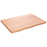 NNEVL Bathroom Countertop Light Brown 80x60x4 cm Treated Solid Wood