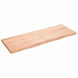 NNEVL Bathroom Countertop Light Brown 140x50x4 cm Treated Solid Wood