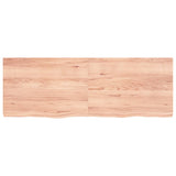 NNEVL Bathroom Countertop Light Brown 140x50x4 cm Treated Solid Wood
