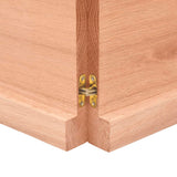 NNEVL Bathroom Countertop Light Brown 140x50x4 cm Treated Solid Wood