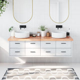 NNEVL Bathroom Countertop Light Brown 180x60x6 cm Treated Solid Wood