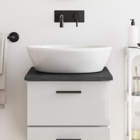 NNEVL Bathroom Countertop Dark Grey 40x60x2 cm Treated Solid Wood