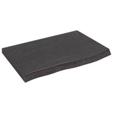 NNEVL Bathroom Countertop Dark Grey 60x40x4 cm Treated Solid Wood