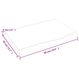 NNEVL Bathroom Countertop Dark Grey 60x40x4 cm Treated Solid Wood