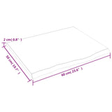 NNEVL Bathroom Countertop Dark Grey 60x50x2 cm Treated Solid Wood