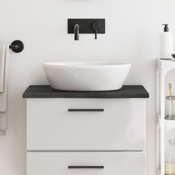 NNEVL Bathroom Countertop Dark Grey 60x50x2 cm Treated Solid Wood