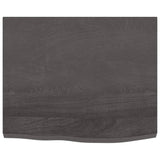 NNEVL Bathroom Countertop Dark Grey 60x50x4 cm Treated Solid Wood