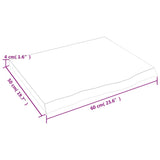 NNEVL Bathroom Countertop Dark Grey 60x50x4 cm Treated Solid Wood