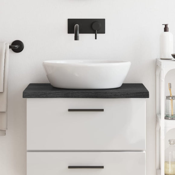 NNEVL Bathroom Countertop Dark Grey 60x50x4 cm Treated Solid Wood