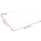NNEVL Bathroom Countertop Dark Grey 60x60x2 cm Treated Solid Wood