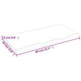 NNEVL Bathroom Countertop Dark Grey 80x40x2 cm Treated Solid Wood