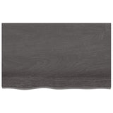 NNEVL Bathroom Countertop Dark Grey 80x50x2 cm Treated Solid Wood