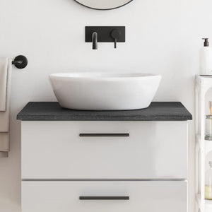 NNEVL Bathroom Countertop Dark Grey 80x50x2 cm Treated Solid Wood