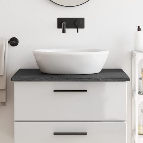 NNEVL Bathroom Countertop Dark Grey 80x50x2 cm Treated Solid Wood
