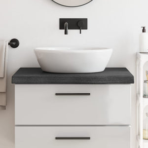 NNEVL Bathroom Countertop Dark Grey 80x50x6 cm Treated Solid Wood