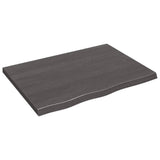 NNEVL Bathroom Countertop Dark Grey 80x60x4 cm Treated Solid Wood