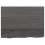 NNEVL Bathroom Countertop Dark Grey 80x60x4 cm Treated Solid Wood