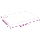 NNEVL Bathroom Countertop Dark Grey 80x60x4 cm Treated Solid Wood