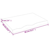 NNEVL Bathroom Countertop Dark Grey 80x60x6 cm Treated Solid Wood