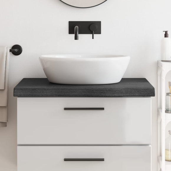 NNEVL Bathroom Countertop Dark Grey 80x60x6 cm Treated Solid Wood