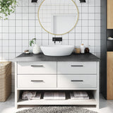 NNEVL Bathroom Countertop Dark Grey 100x50x6 cm Treated Solid Wood
