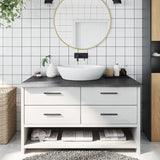 NNEVL Bathroom Countertop Dark Grey 100x60x4 cm Treated Solid Wood