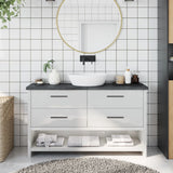 NNEVL Bathroom Countertop Dark Grey 120x30x4 cm Treated Solid Wood