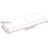 NNEVL Bathroom Countertop Dark Grey 120x50x6 cm Treated Solid Wood