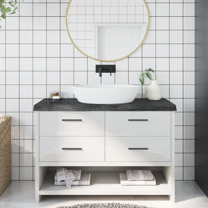 NNEVL Bathroom Countertop Dark Grey 120x50x6 cm Treated Solid Wood