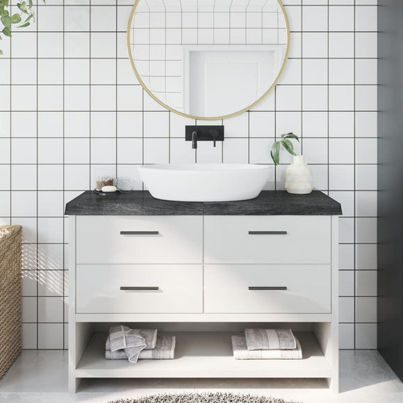 NNEVL Bathroom Countertop Dark Grey 120x50x6 cm Treated Solid Wood