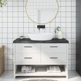 NNEVL Bathroom Countertop Dark Grey 120x50x6 cm Treated Solid Wood