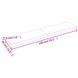NNEVL Bathroom Countertop Dark Grey 140x30x4 cm Treated Solid Wood
