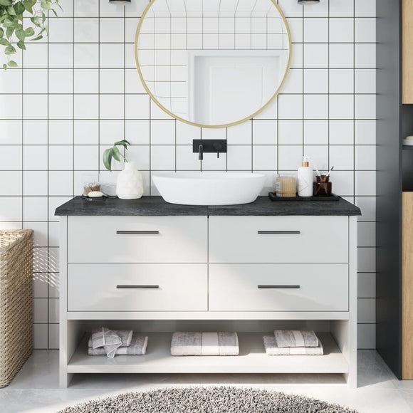NNEVL Bathroom Countertop Dark Grey 140x30x4 cm Treated Solid Wood