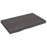 NNEVL Table Top Dark Grey 80x50x6 cm Treated Solid Wood Oak