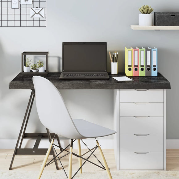 NNEVL Table Top Dark Grey 120x50x6 cm Treated Solid Wood Oak