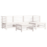 NNEVL 5 Piece Garden Lounge Set with Cushions White Solid Wood
