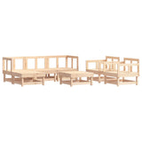NNEVL 7 Piece Garden Lounge Set with Cushions Solid Wood