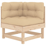 NNEVL 7 Piece Garden Lounge Set with Cushions Solid Wood