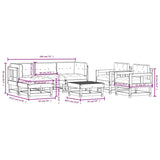 NNEVL 7 Piece Garden Lounge Set with Cushions Solid Wood