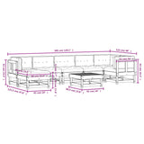 NNEVL 8 Piece Garden Lounge Set with Cushions White Solid Wood