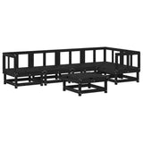 NNEVL 6 Piece Garden Lounge Set with Cushions Black Solid Wood