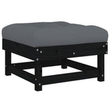 NNEVL 6 Piece Garden Lounge Set with Cushions Black Solid Wood