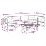 NNEVL 6 Piece Garden Lounge Set with Cushions Black Solid Wood