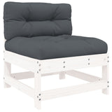NNEVL 10 Piece Garden Lounge Set with Cushions White Solid Wood