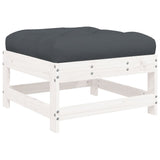 NNEVL 10 Piece Garden Lounge Set with Cushions White Solid Wood