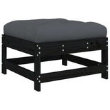 NNEVL 10 Piece Garden Lounge Set with Cushions Black Solid Wood