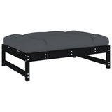NNEVL 2 Piece Garden Lounge Set with Cushions Black Solid Wood