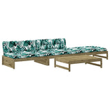 NNEVL 4 Piece Garden Lounge Set with Cushions Impregnated Wood Pine