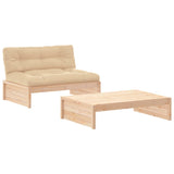 NNEVL 2 Piece Garden Lounge Set with Cushions Solid Wood