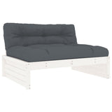 NNEVL 2 Piece Garden Lounge Set with Cushions White Solid Wood